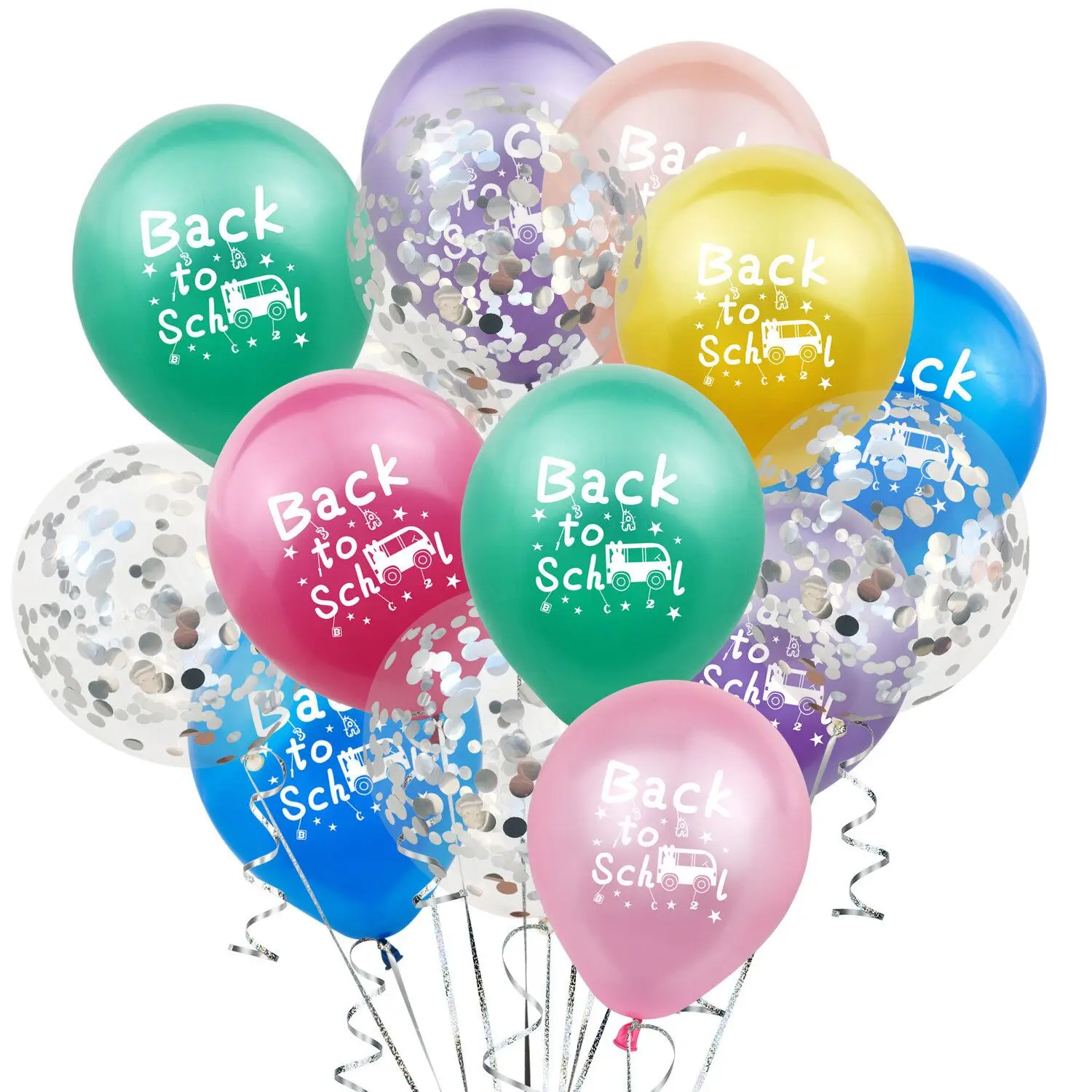 Back to school Latex colorful sequins balloons class party decorations