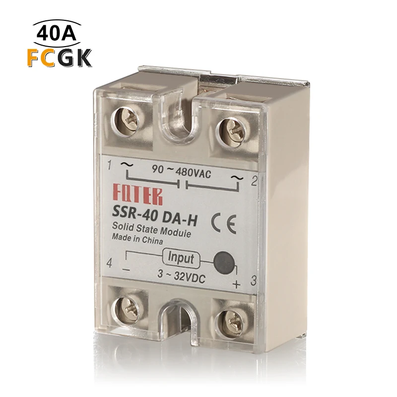 Fotek ssr40da тип постоянного/переменного тока однофазный fotek ssr 40da твердотельные реле 40A