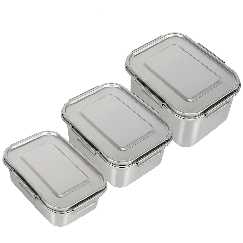 Lihong Stainless steel lunch box for school bento tiffin box containers double/four seal buckle 304 steel tiffin box for kids
