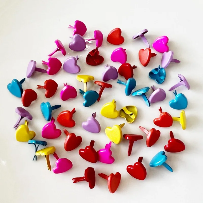 The Colorful Heart Shape Paper Fastener Brads,Scrapbooking Brads for Scrapbooking Craft DIY Paper Making