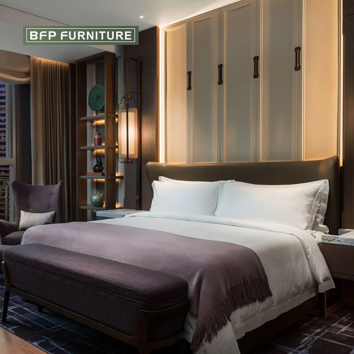 BFP Home Public Area Furniture for 5 Star Hotel Armrest Leisure Chair Lounge Sofa Living Room Furniture Bedroom