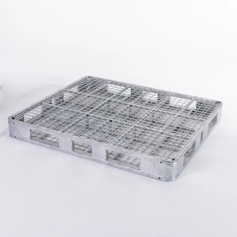 Industrial Heavy Galvanized Stacking Metal Pallet Forklift Use Double Face Steel Pallet Factory Metal Pallet
