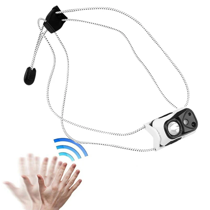 Newest Mini Size Intelligent Induction Head light Detection Running Night Vision USB rechargeable Hiking gear red LED head lamp