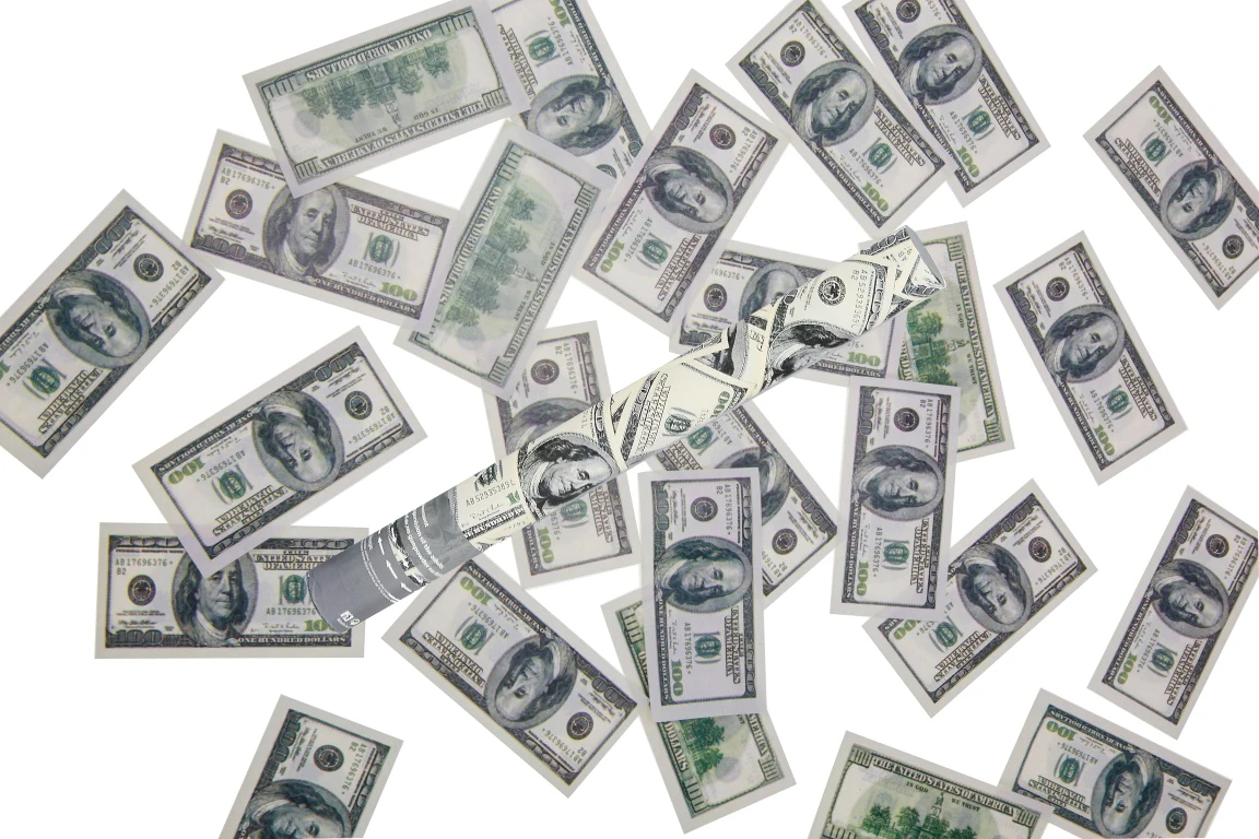 Wholesale party supply dollar money confetti cannon for celebration