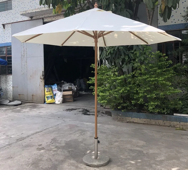 Hot Sale Factory Price Push-tilt Crank Center Pole Outdoor Garden Umbrella Outdoor Furniture Wood Grain Aluminium Parasol