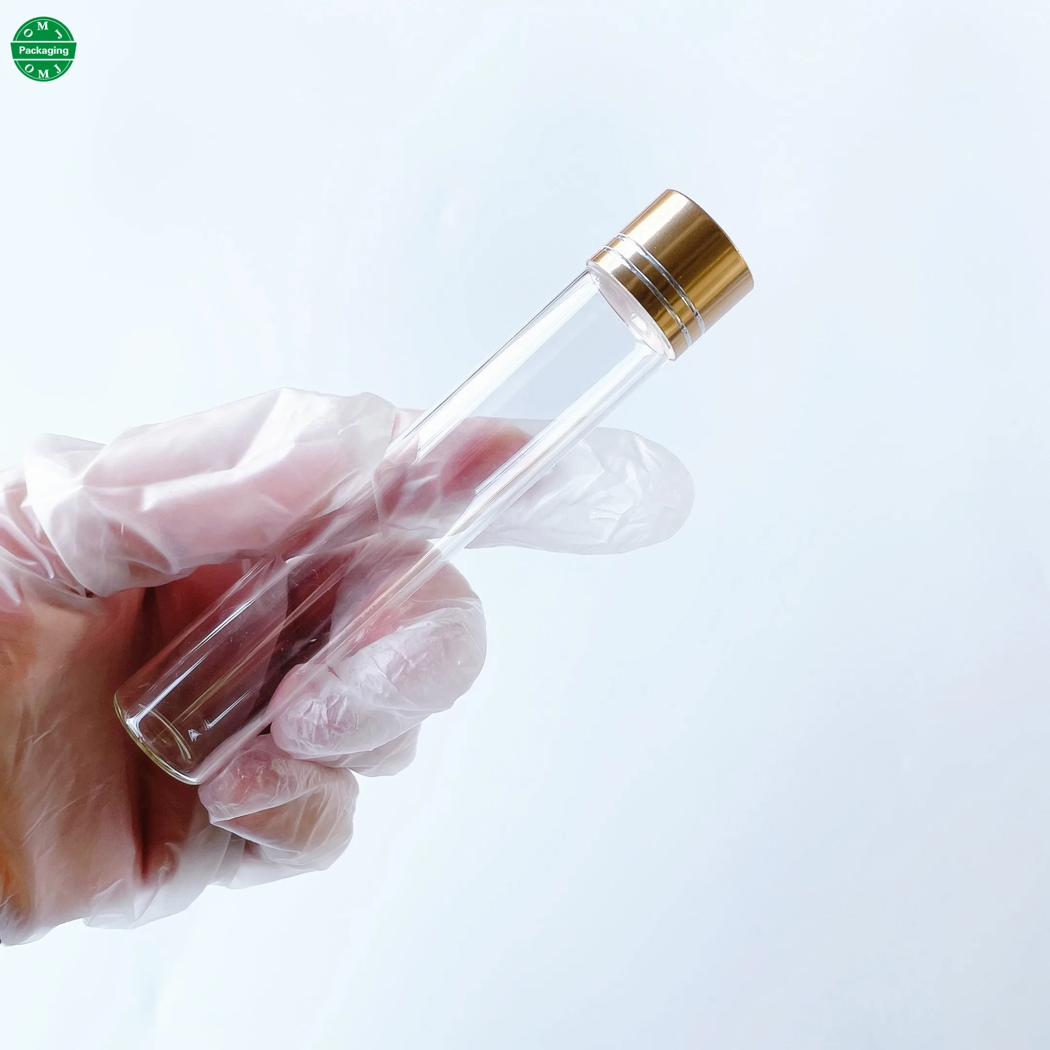 Child resistant Glass tube Custom size logo printing for plant packaging