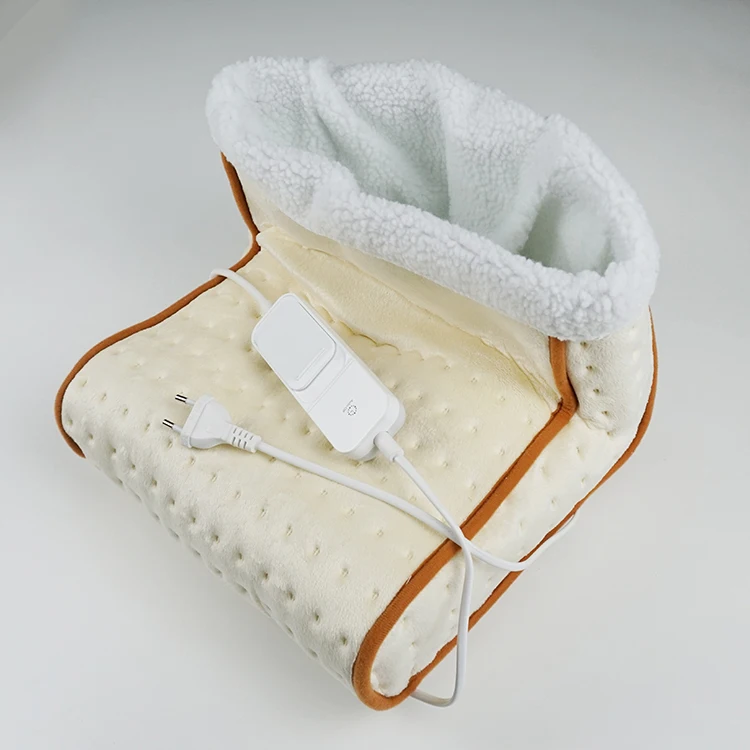 220V Hot Sale Polyester 3 Heat Settings and Auto Off 90 Mins Heat Electric Foot Warmer Pad For Winter