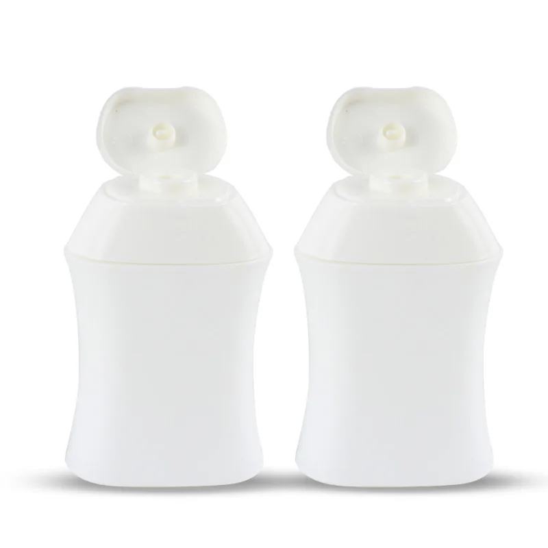 Custom Empty Square HDPE Flat  Tanning Oil Body Lotion Cream Bottle With Flip Cap