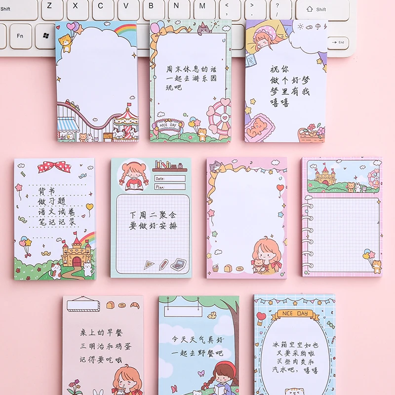 Fast Delivery Unique Office Supplies Colorful Cartoon Printing Adhesive Paper Sticky Notes With 100 sheets
