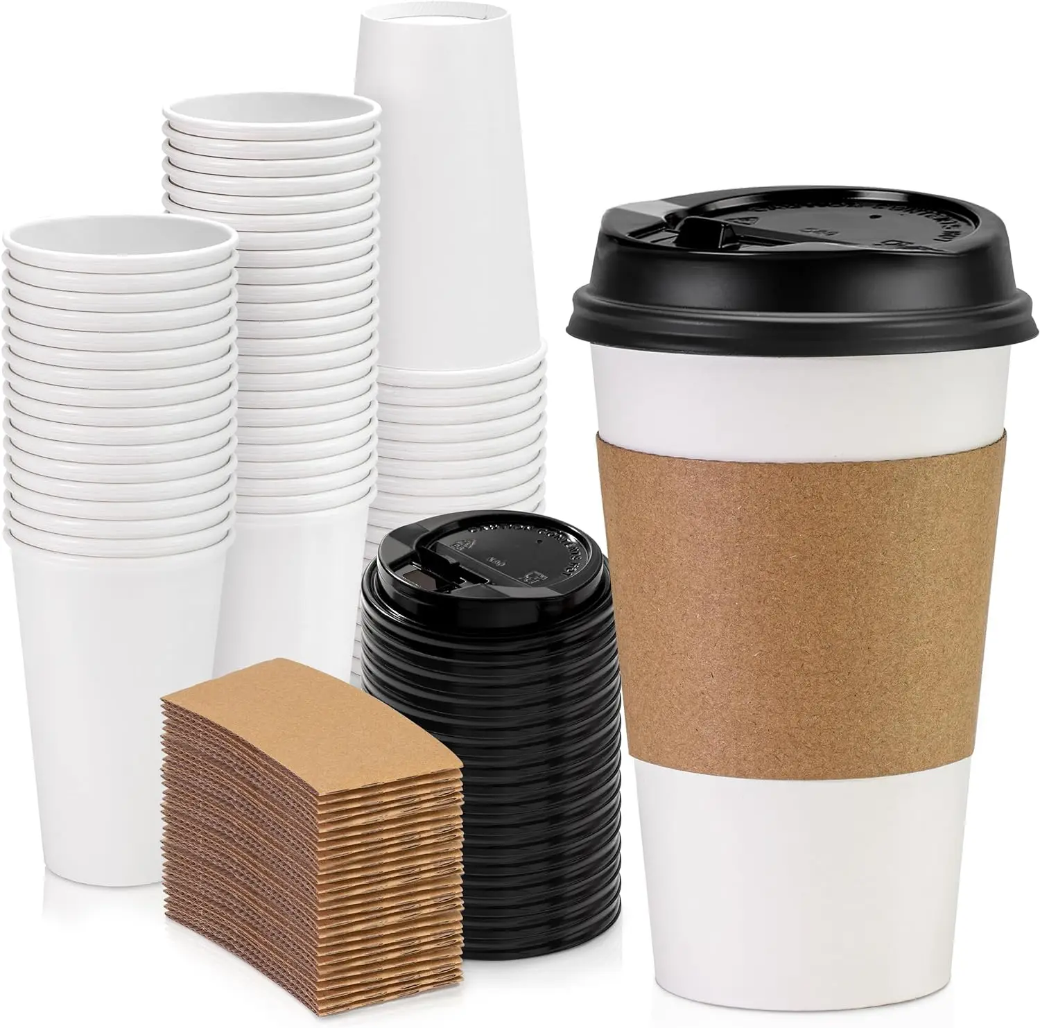 8 oz Insulated Corrugated Paper Cups Kraft Paper Cups Disposable Coffee Cups for Hot Cold Drinks Party Office