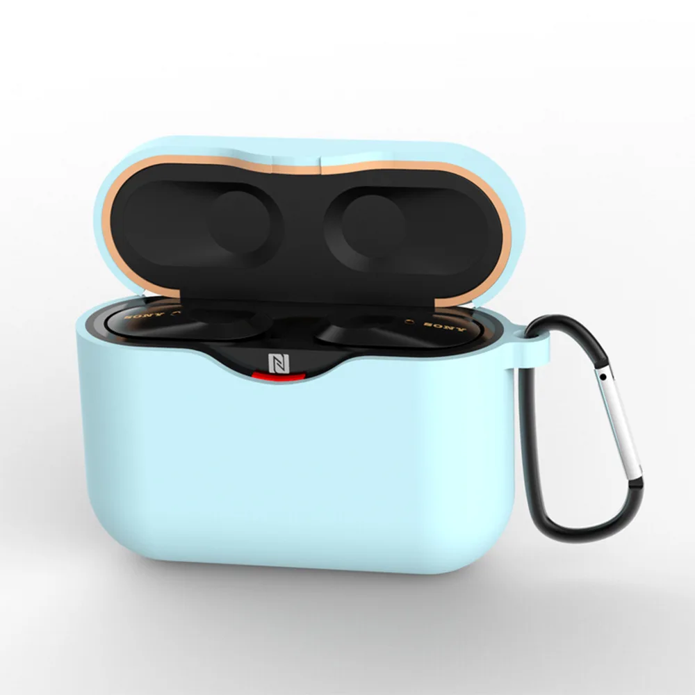 
Soft Silicone Earphone Case Shell For Sony Wf 1000 Xm3 With Anti-Lost Carabiner 