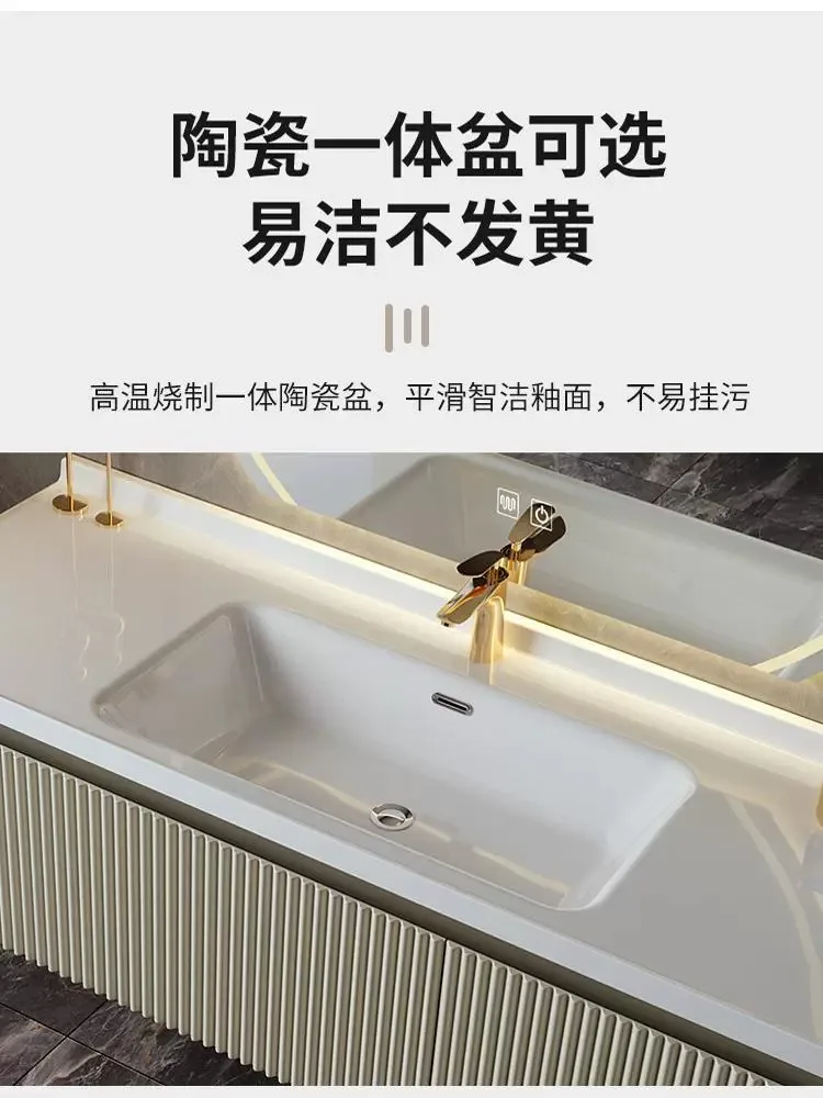 Single  vanity double basin bathroom vanity customizable bathroom cabinet combination dressing smart mirror bathroom sink