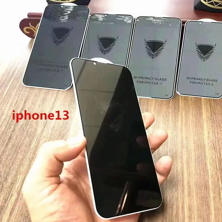 high quality privacy anti-spy screen protector bubble free with dusty proof premium tempered glass for Iphone 13