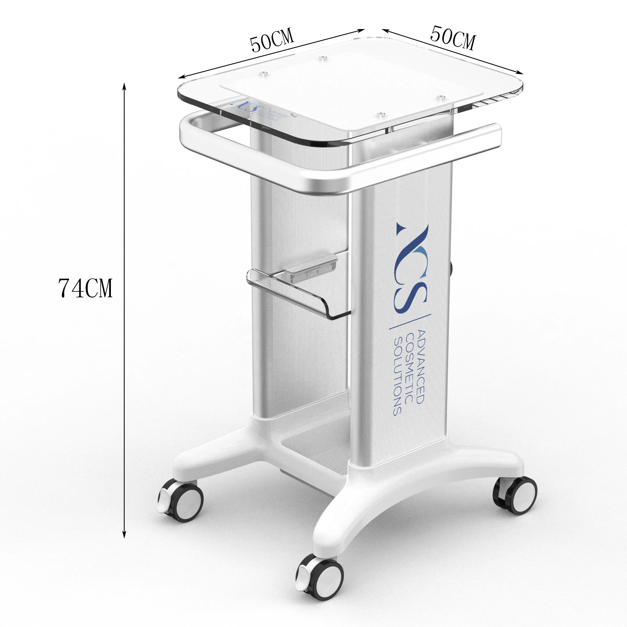 big size 50x50cm Beauty Equipment Aesthetic Acrylic Salon Spa Facial machine working trolley