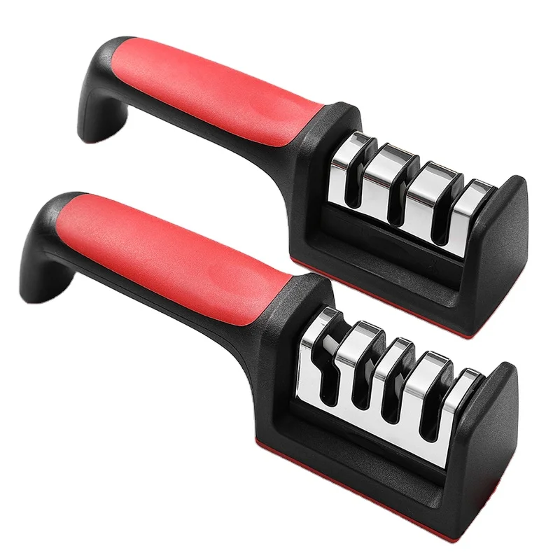 4-Stage Manual Knife Sharpening Sharpener 4 in 1 steel knife Ceramic Stone Sharpener with handle