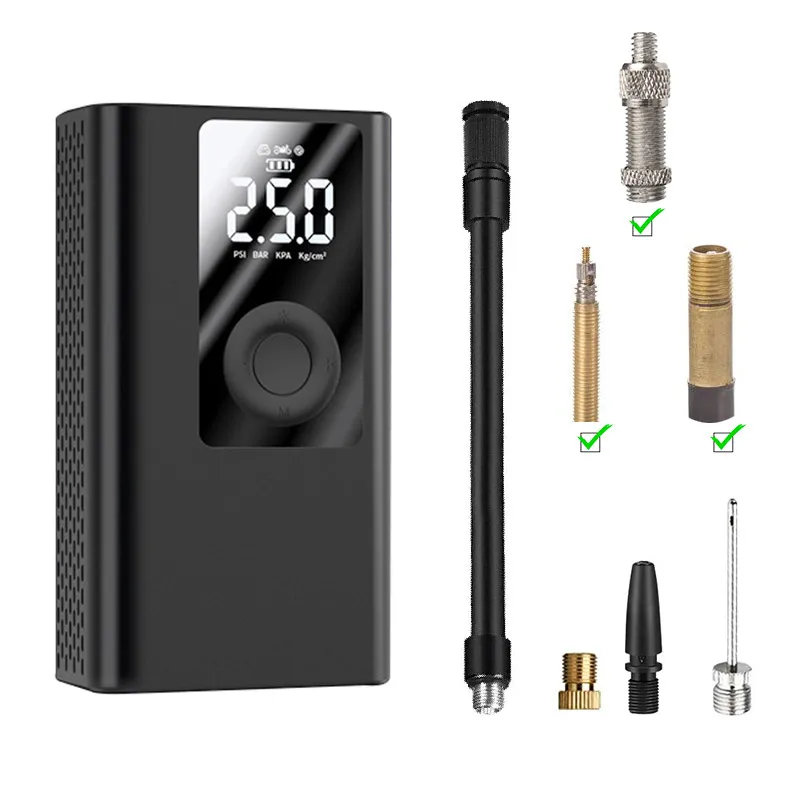 Беспроводной насос AP1015B, умный надувной электрический аварийный насос для велосипедных шин, с внешним аккумулятором и функцией воздушной зарядки