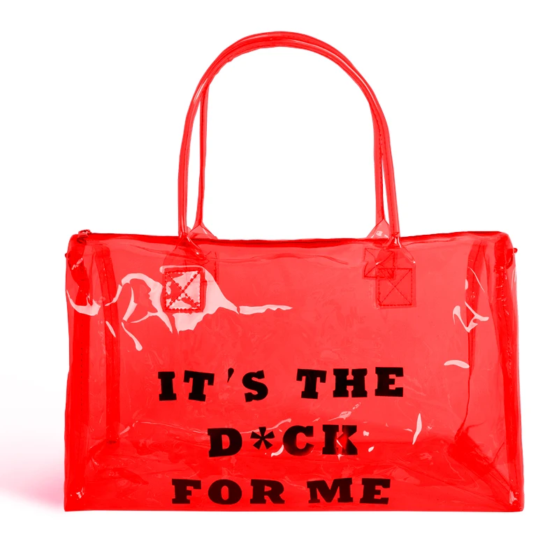 Custom Printed womens travel waterproof colorful transparent duffle bag Holographic Pvc clear duffle bag for Women