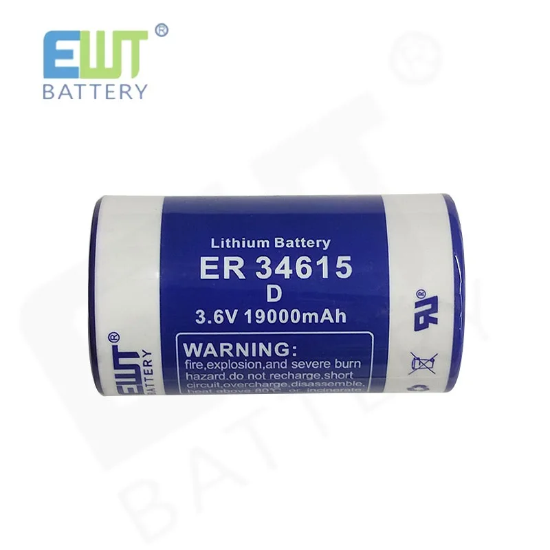 Первичная литиевая батарея ER34615 D 3,6 V 19000mAh LISOCL2 ER34615 19Ah 3,6 v неперезаряжаемая батарея ER34615M ER26650 для GPS