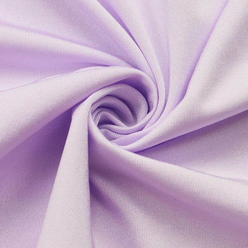 Single sided plain weave nylon 86% spandex 14% fabric 70/40N weft knitted glossy high elastic swimsuit fabric