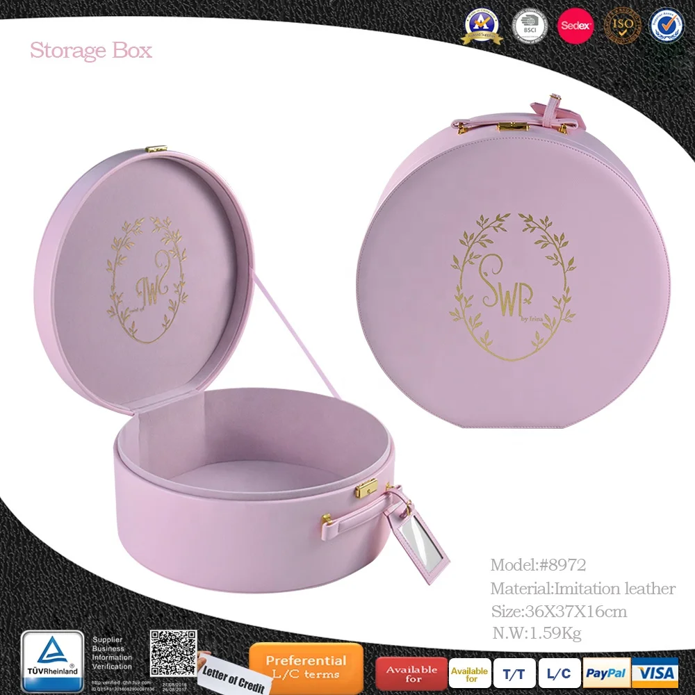 leather hat boxes with lids personalised vintage round leather hat box