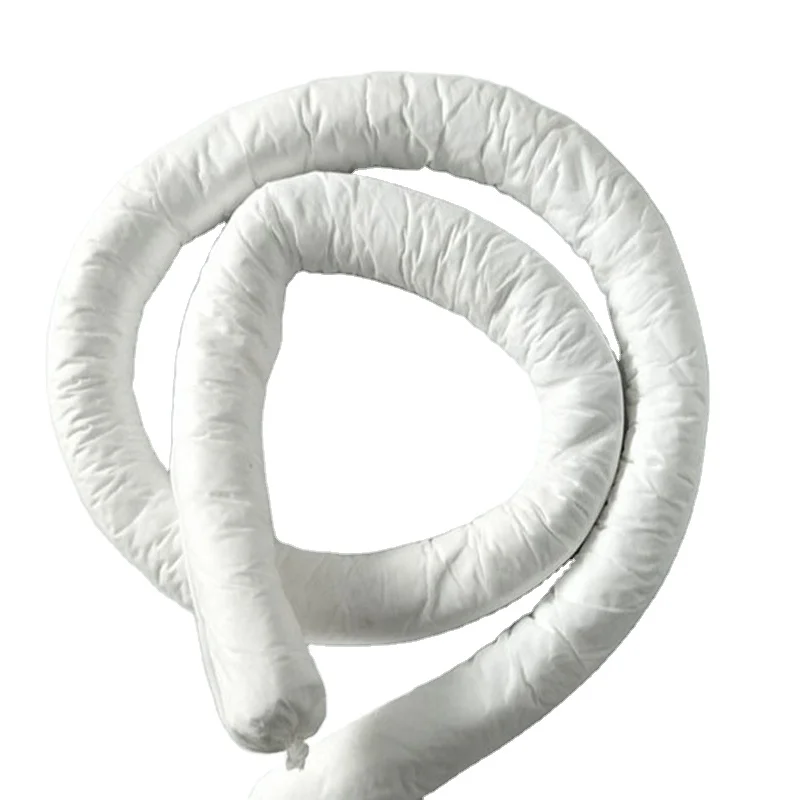 free sample  7.6cm*1.2m white meltblown oil absorb sock workplace   oil absorbent boom supplier