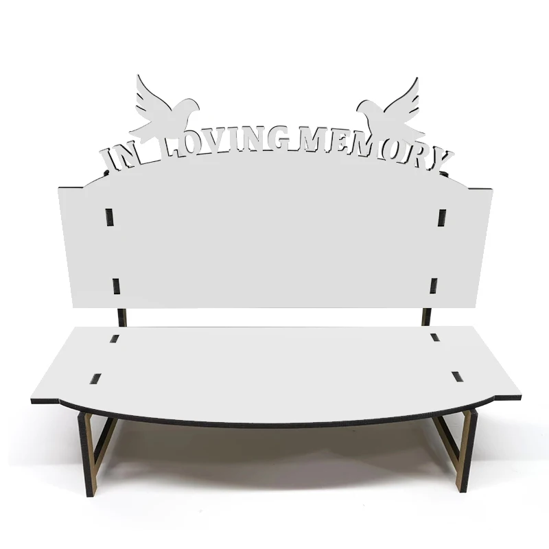 Wholesale White Blank Sublimation Mdf Memorial Bench In Loving Memory For Diy Printing