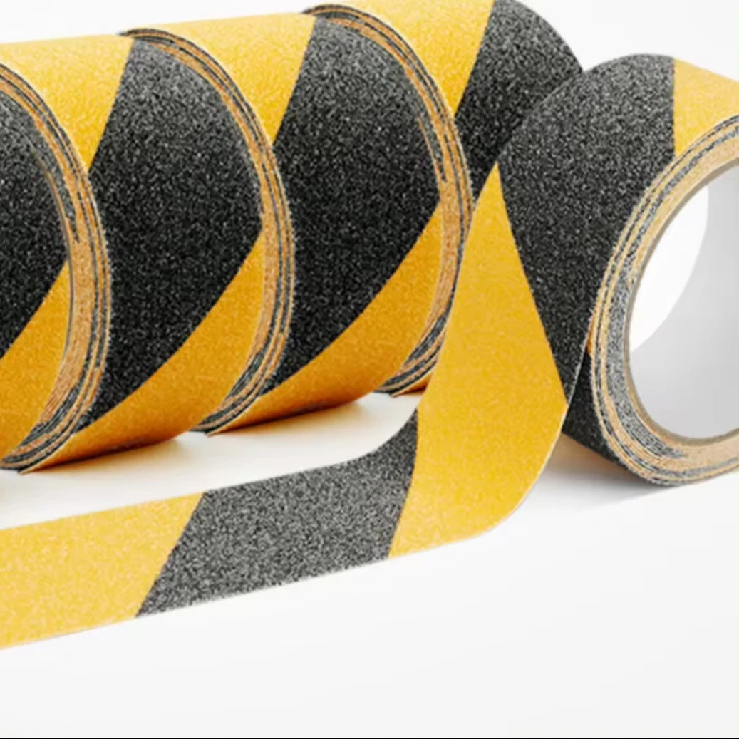 Good Quality Customize Any Size Safety Yellow Black Anti-Slip Traction Tread Tape Waterproof Self-Adhesive PVC Tape Roll