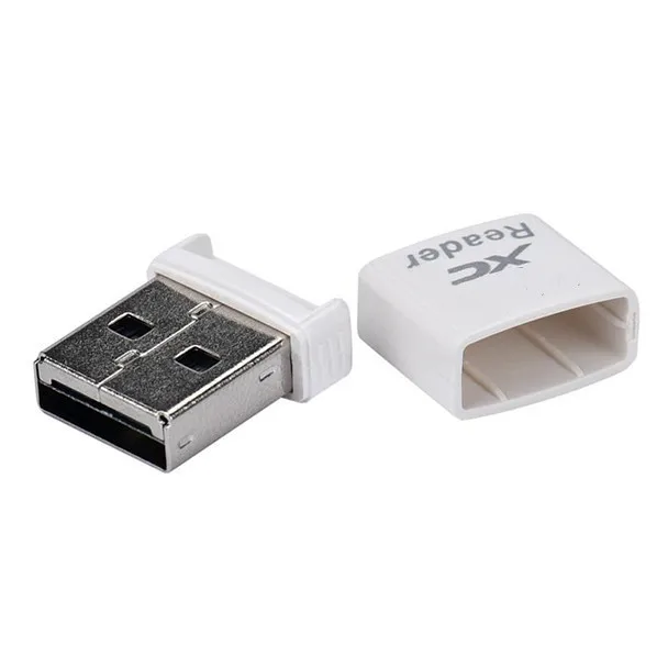 cheap USB 2.0 Mini Card Reader White MINI Super Speed USB 2.0 SD  TF Card Reader Adapter laptop accessories
