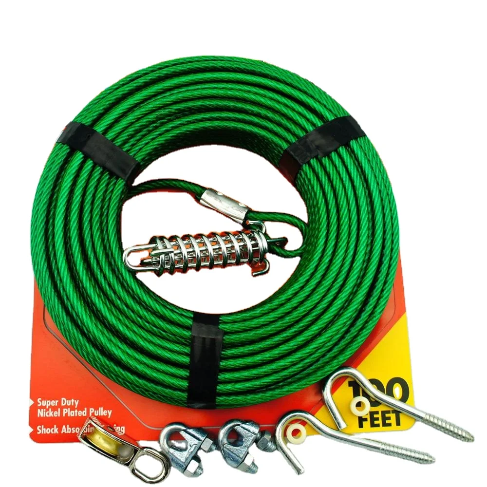 Steel Wire Rope Sling With Snap hook 5mm for Dog Tie out Cable