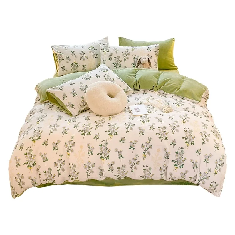 Milk Blanket Soft Cozy Throw Blanket Fuzzy Warm Printed Blankets Comforter Set Duvet Cover Set Bedding sets