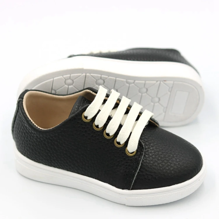 
Classical style Black And White Color Real Leather boys casual shoes children school shoes black 