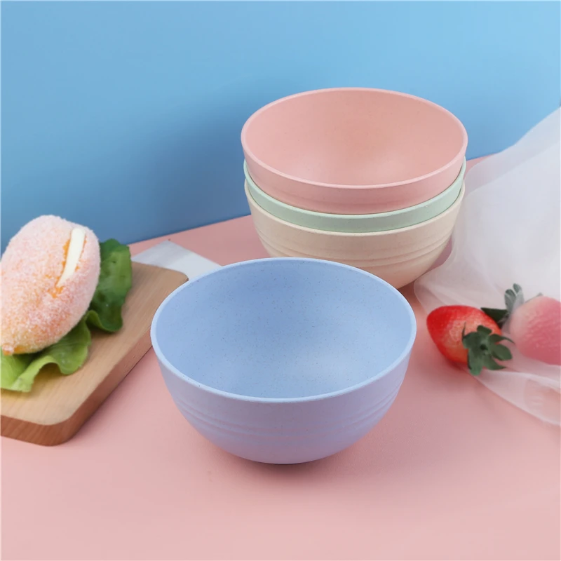 Cheap Reusable Kitchen Eco Friendly Plastic Wheat Straw Food Salad rice Soup Bowl