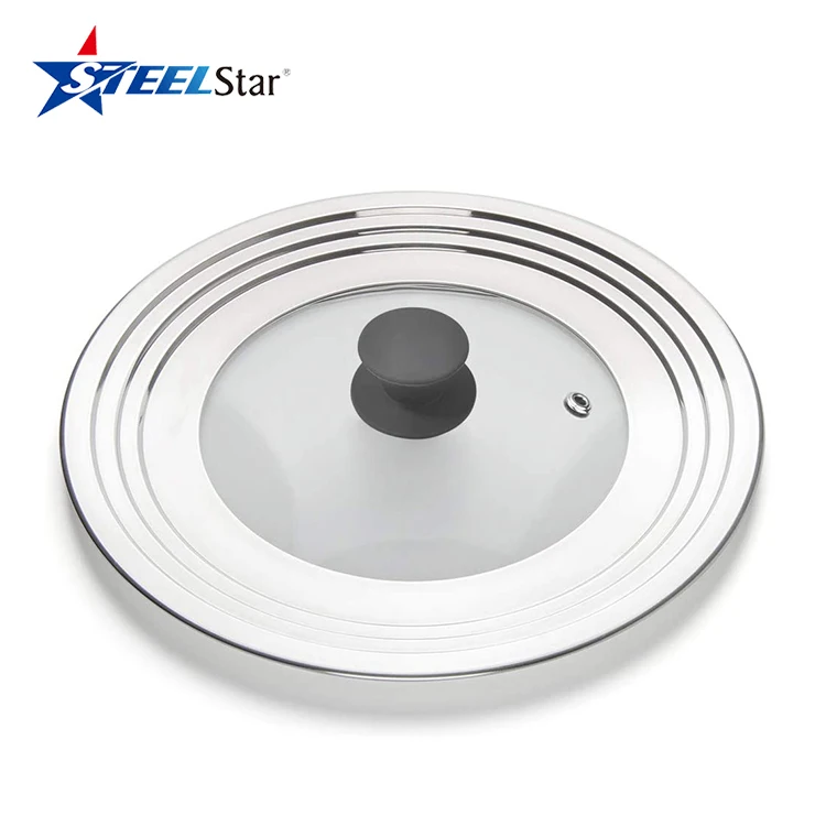 
Universal Lid for Pots and Pans Fit All 8.25 Inch to 12.5 Inch Pots/Pans/Woks, Stainless Steel and Glass Lid Cover 