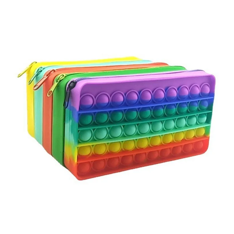 Силиконовые Непоседа пуш ап пузырь игрушка сумка для карандашей, игрушка для снятия стресса, студент комплект поп пенал (1600317964296)