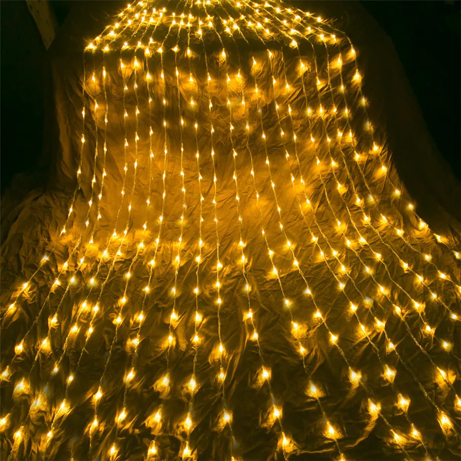 Outdoor Christmas Waterfall Garland String Light Window Curtain Icicle Fairy Light 3X3M 6X3M Meteor Shower Rain LED String Light