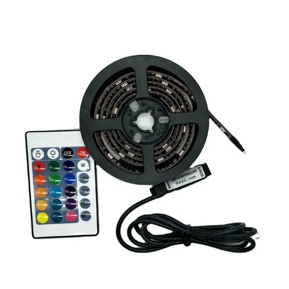 USB 5V LED Strip lights 24 Keys RF Remote Controller  with SMD 5050 1m LED TV Backlight