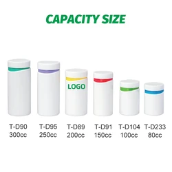 High Quality 100cc White Orange PET Plastic Pills Capsule Packaging Bottles