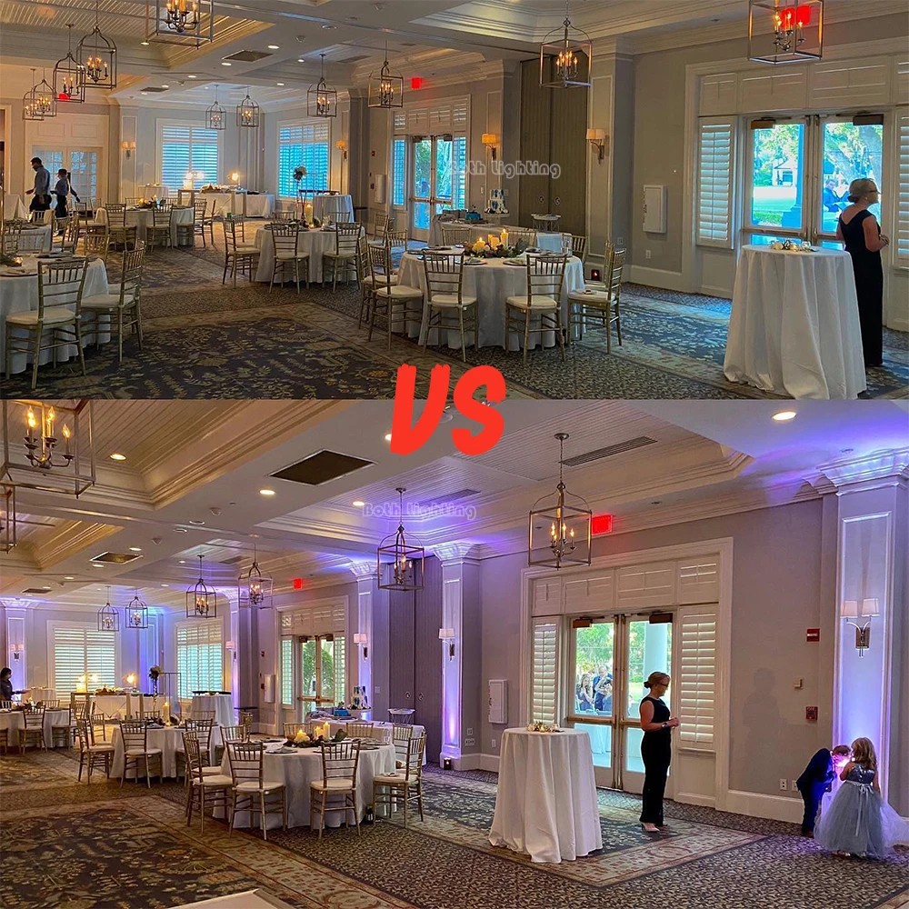 Bothlighting Led Wedge 3*18W LED Par Wedge Stage Lights Battery Wireless DMX Uplight For Wedding Party DJ Light Stage Lightings