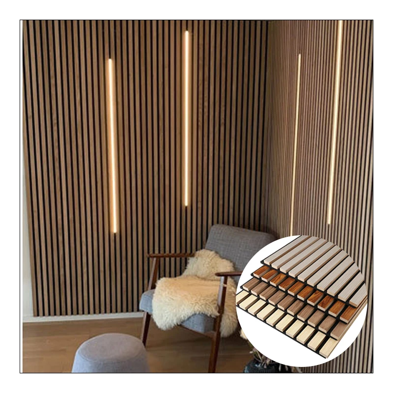 Hot Sales Noise Absorbing Material Wood Design MDF Board Fireproof Acoustic Wall Panel For European Market