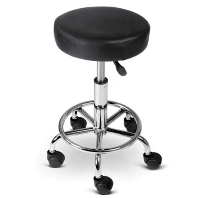 Вращающийся барный стул с колесами для салона сообщений круглый кожаный парикмахерский