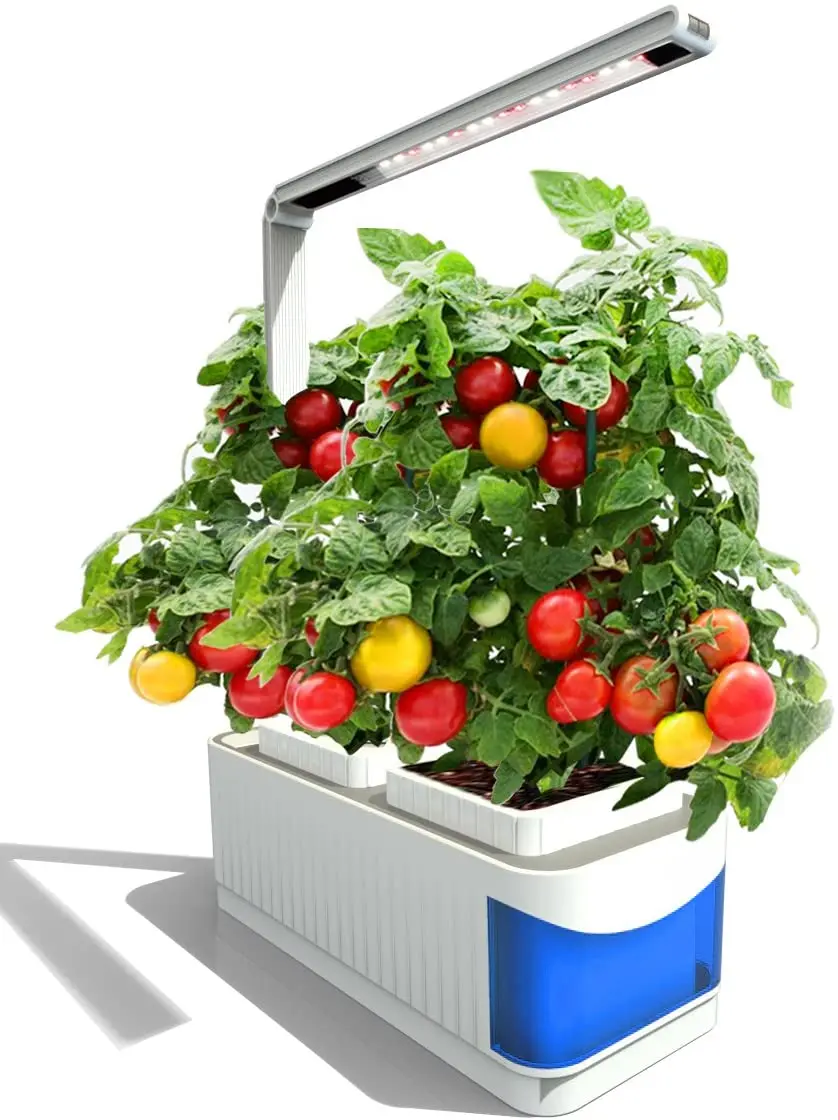 Hydroponic growing system with Led light for indoor, smart garden planter, kitchen, automatic timer, 12 pods