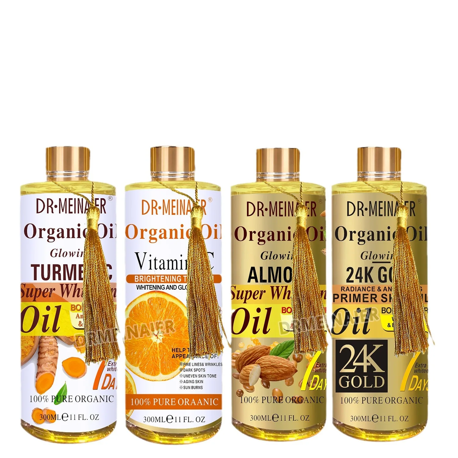 Natural carrot Essential Oil Super Whitening oil Massage SPA Moisturizing Lightening Dark Spot Corrector Glowing Gold oil 300ml