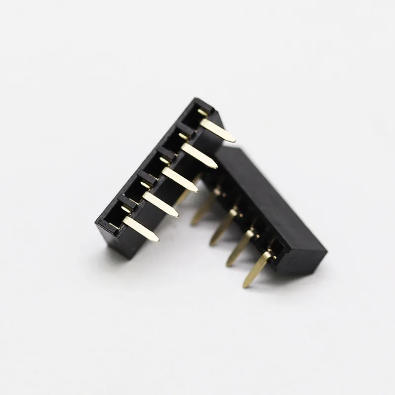 Hot sale connector 2.54Mm pitch positions 02~40pin right angle 90 degree singleDouble row female socket header connector
