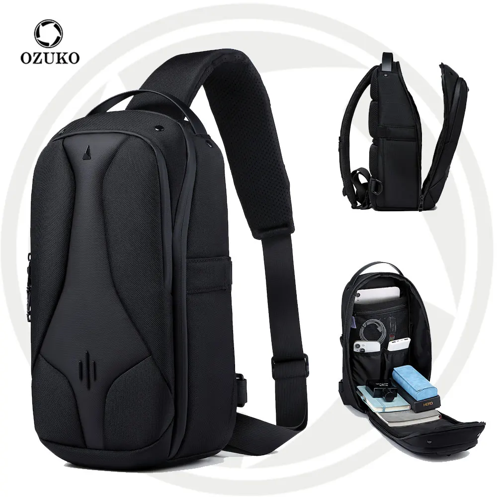 Ozuko 9735 High Quality Stylish Portable Casual Durable Shoulder Chest Sling Bags For Camping Travelling Cycling