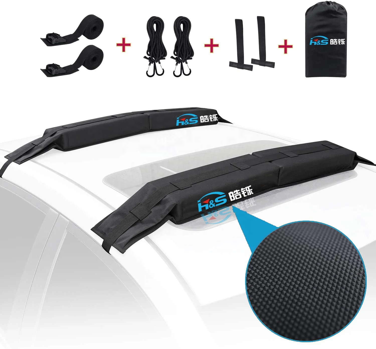 Universal Soft Roof Rack Pads for Ladder/ Kayak /Surfboard /SUP /Canoe roof rack