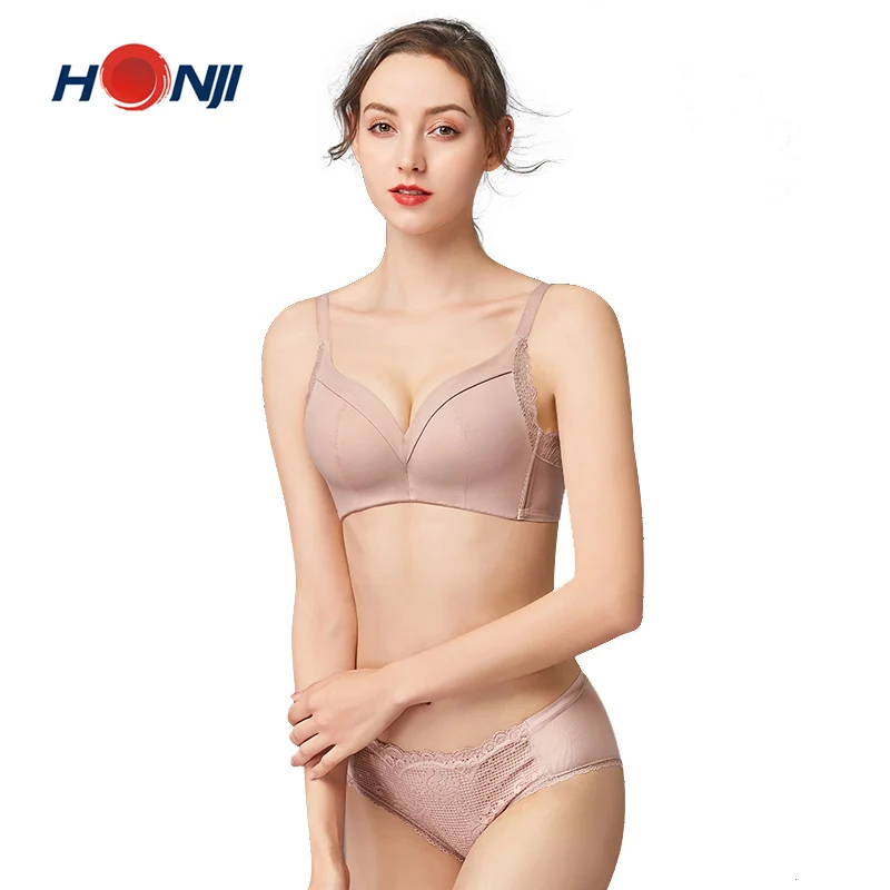 Modal Push-up Supportive Wireless Bra Breathable OEM Service Wire Free Everyday Support Adjusted-straps Lace