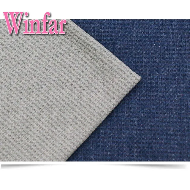plain jersey polyester cotton elastane waffle knitted fabric polyester