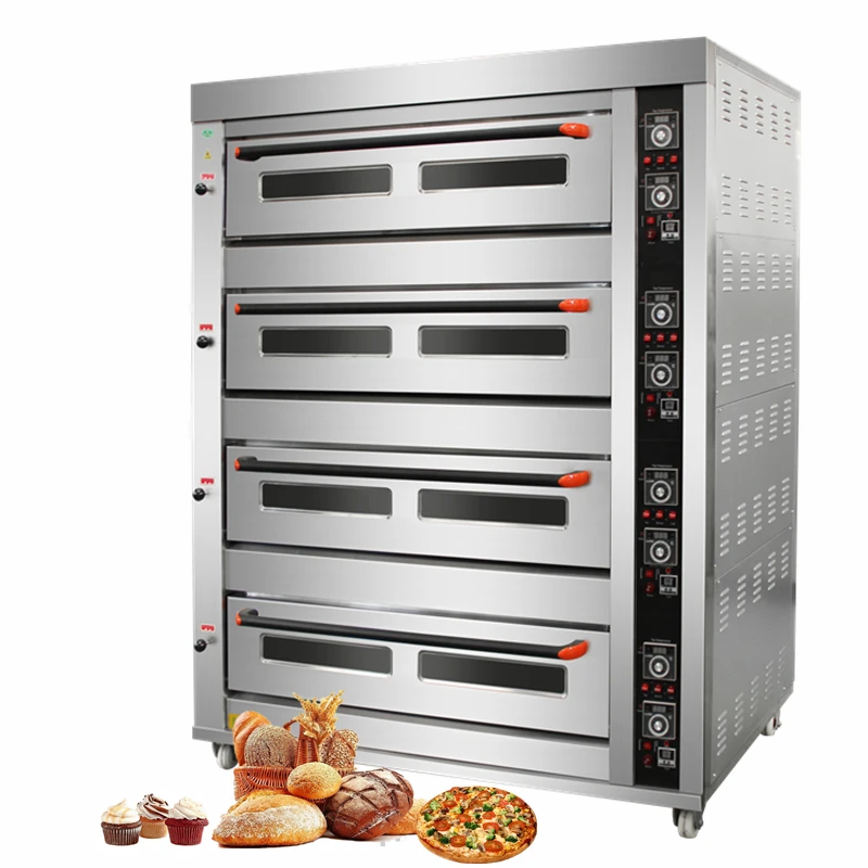 RM Big Industrial KITCHEN 4 deck gas baking ovens for gas bread and cake ELECTRIC sale in morocco bakery macarons making machine