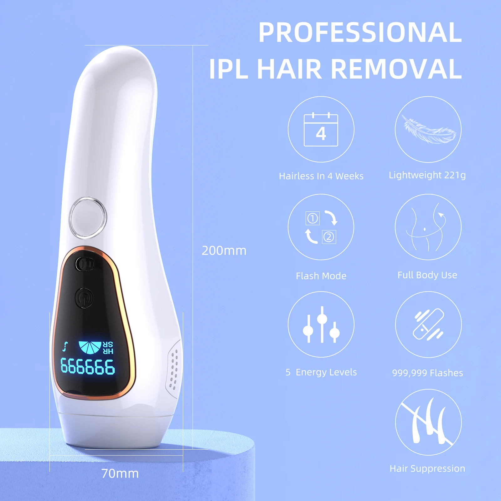 510K IPL Hair Removal Painless at Home Laser Hair Removal Device for Face Armpits Legs Bikini Line