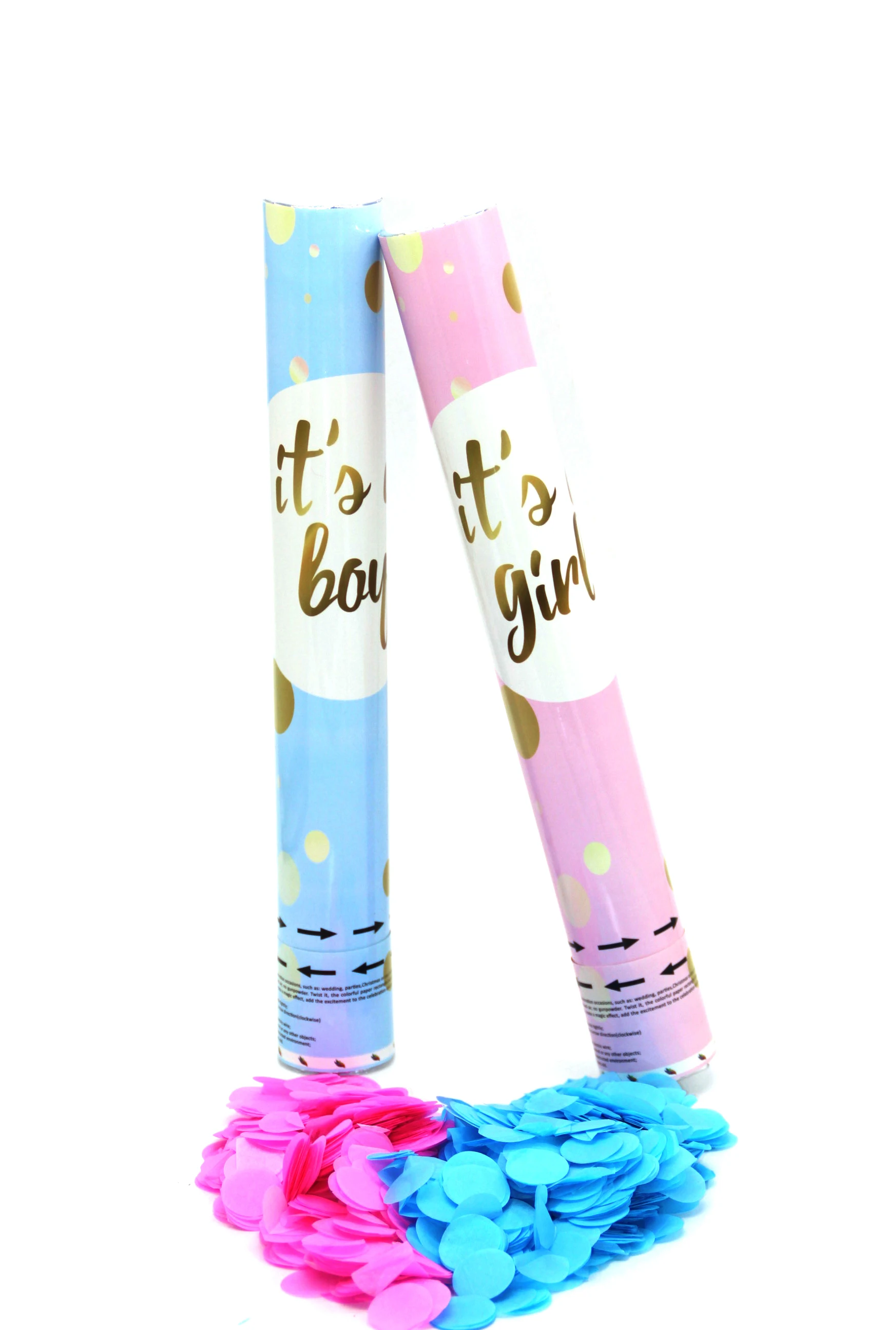 Boys or girls birthday baby biodegradable confetti cannon Gender reveal party popper